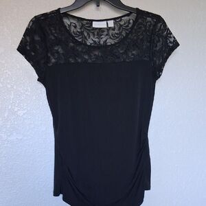 Black Top With Lacey Sleeves